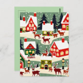 クリスマスツリークリスマス村の雪の写真 ポストカード (正面/裏面)