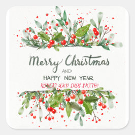 クリスマスツリークリスマス魔法 スクエアシール