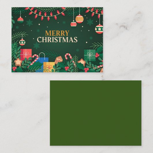 クリスマスツリークリスマス2021ギフト用グリーティングカード 名刺 (正面/裏面)