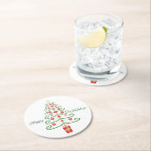 クリスマスツリークリスマス ラウンドペーパーコースター (インサイチュ)