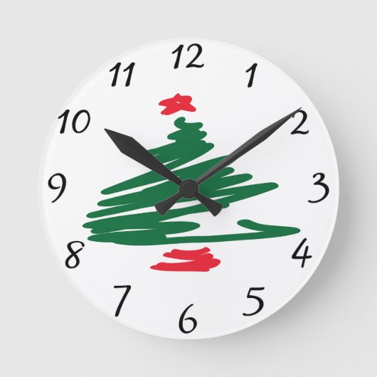 クリスマスツリークロック ラウンド壁時計 (正面)