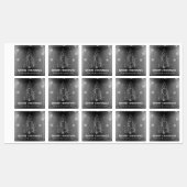 クリスマスツリーグリッターと雪片 |シルバー ラベル (シート)