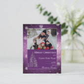 クリスマスツリーグリッターと雪片 |マゼンタ シーズンカード (スタンド正面)