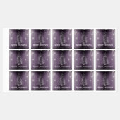 クリスマスツリーグリッターと雪片 |紫 ラベル (シート)