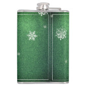 クリスマスツリーグリッターと雪片 |緑 フラスク (裏面)