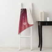 クリスマスツリーグリッターと雪片 |赤 シェルパブランケット (インサイチュ)