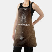 クリスマスツリーグリッターと雪片 |金ゴールド エプロン (インサイチュ)