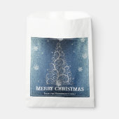 クリスマスツリーグリッターと雪片 |青 フェイバーバッグ (正面)