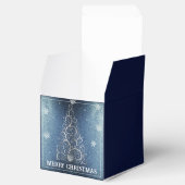 クリスマスツリーグリッターと雪片 |青 フェイバーボックス (オープン)