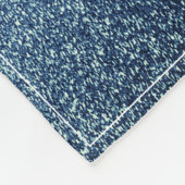 クリスマスツリーグリッターと雪片 |青 フリースブランケット (角)