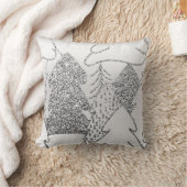 クリスマスツリーグリッターグレーメタリックシルバーウッド クッション (ブランケット)