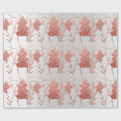 クリスマスツリーグリッターバラ金ゴールドシルバーグレーメタル ラッピングペーパー (フラット)