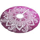 クリスマスツリーグリッターボホシックマンダラフラワー ブラッシュドポリエステルツリースカート (アングル)