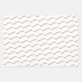 クリスマスツリーグリッター金ゴールドストライプ ラッピングペーパーシート (正面)