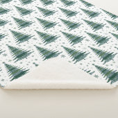 クリスマスツリーグリーンパターンデザイン シェルパブランケット (3/4)