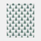 クリスマスツリーグリーンパターンデザイン フリースブランケット (正面)