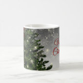 クリスマスツリーグリーンレッドシルバースパークル コーヒーマグカップ (中央)