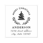 クリスマスツリーグローブファミリーネーム差出人住所 セルフインキングスタンプ (デザイン)