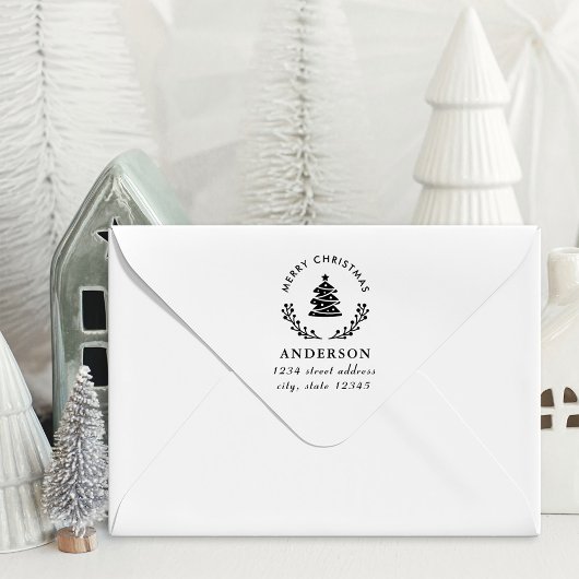 クリスマスツリーグローブファミリーネーム差出人住所 セルフインキングスタンプ