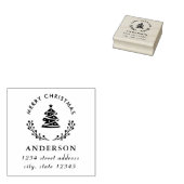 クリスマスツリーグローブファミリーネーム差出人住所 ラバースタンプ (押印)