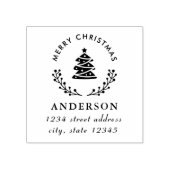 クリスマスツリーグローブファミリーネーム差出人住所 ラバースタンプ (インプリント)