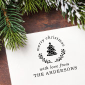 クリスマスツリーグローブ喜びクリスマスの挨拶 セルフインキングスタンプ