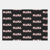 クリスマスツリーケーキお揃い家族パーティーママ ラッピングペーパーシート (正面)