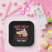 クリスマスツリーケーキを全て食べる可能性が最も高い ペーパープレート (パーティー)
