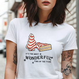 クリスマスツリーケーキプリント Tシャツ