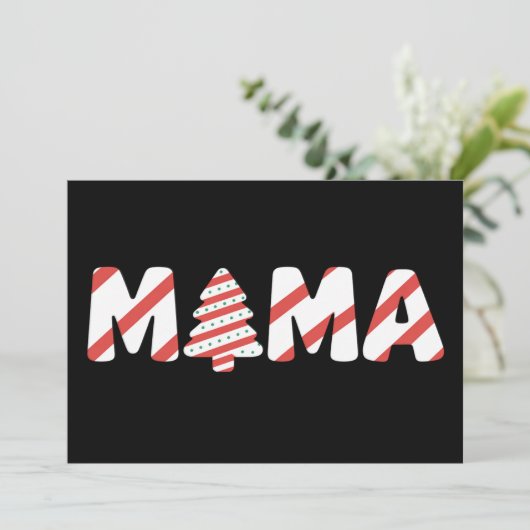 クリスマスツリーケーキマッチングファミリーパーティーママ シーズンカード (スタンド正面)