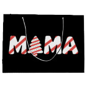 クリスマスツリーケーキマッチングファミリーパーティーママ ラージペーパーバッグ (裏面)