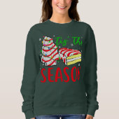 クリスマスツリーケーキDebbie-Becky-Jen Little Tis' スウェットシャツ (正面)