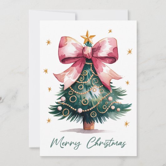 クリスマスツリーコケットのボウフォト シーズンカード (正面)