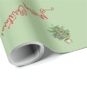 クリスマスツリーココア馬のおもちゃグリーンファミリーギフト ラッピングペーパー (ロールコーナー)