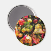 クリスマスツリーコラージュアートカラフルフェスティバル マグネット (正面/裏面)