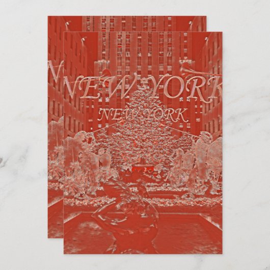 クリスマスツリーコレクション – ニューヨーク,ニューヨーク 招待状 (正面/裏面)