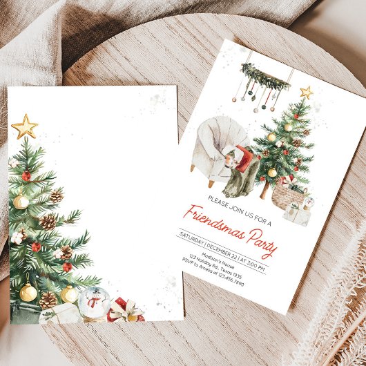 クリスマスツリーコージーフレンドズマスパーティー 招待状