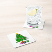 クリスマスツリーコースター スクエアペーパーコースター (インサイチュ)