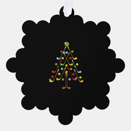 クリスマスツリーゴルフボールシャツ オーナメントカード (正面)