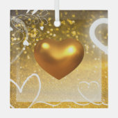 クリスマスツリーゴールデンハートガラスオーナメント ガラスオーナメント (正面)
