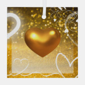 クリスマスツリーゴールデンハートガラスオーナメント ガラスオーナメント (裏面)