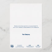 クリスマスツリーゴールドフォイルビジネスホリデーカード 箔招待状 (裏面)