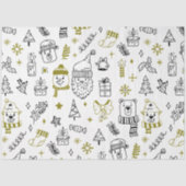 クリスマスツリーサンタが白いクリスマスを支える 薄葉紙 (正面)