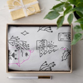 クリスマスツリーサンタが白いクリスマスを支える 薄葉紙 (ギフト)