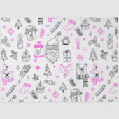 クリスマスツリーサンタが白いクリスマスを支える 薄葉紙 (正面)