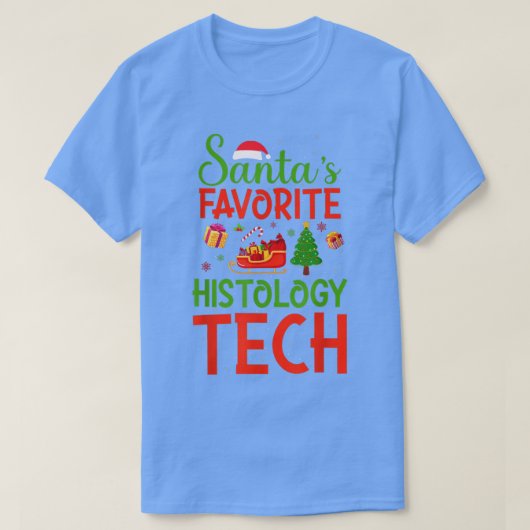 クリスマスツリーサンタのお気に入りの組織学Tech Christma Tシャツ (デザイン正面)