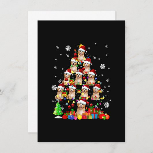 クリスマスツリーサンタカバポオクリスマスライトサン 招待状 (正面/裏面)