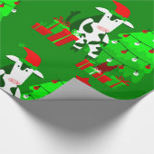 クリスマスツリーサンタクロース牛 ラッピングペーパー (角)