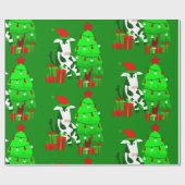 クリスマスツリーサンタクロース牛 ラッピングペーパー (フラット)
