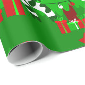 クリスマスツリーサンタクロース牛 ラッピングペーパー (ロールコーナー)